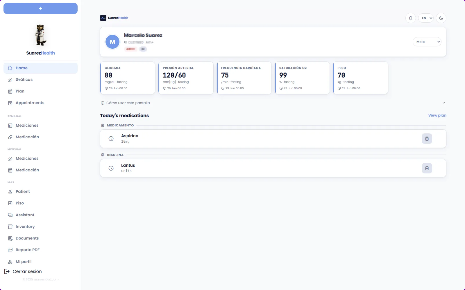 SuarezHealth product screenshot